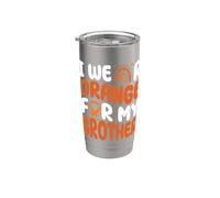 Me pongo naranja para mi hermano Boho Rainbow Leucemia Supporter Vaso térmico de acero inoxidable de doble pared