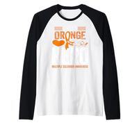 Me Pongo Naranja para mi héroe - Concientización sobre la Esclerosis múltiple con EM Camiseta Manga Raglan