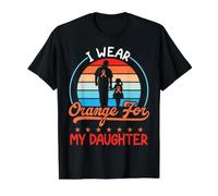 Me Pongo Naranja para mi Hija Leucemia Cáncer Apoyo Daddy Camiseta gráfica económica, Hombre, Negro, M