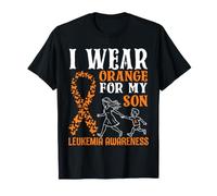 Me Pongo Naranja para mi Hijo Concientización sobre la Leucemia Papi Mamá Camiseta