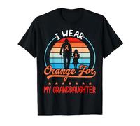 Me Pongo Naranja para mi Nieta Leucemia Cancer Grandpa Camiseta gráfica económica, Hombre, Negro, L