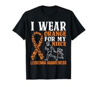 Me Pongo Naranja para mi Sobrina Concientización sobre la Leucemia Tío Tía Camiseta