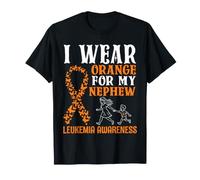 Me Pongo Naranja para mi Sobrino Concientización sobre la Leucemia Tío Tía Camiseta