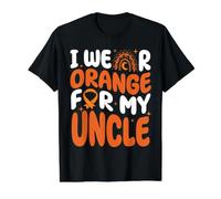 Me Pongo Naranja para mi tío Boho Rainbow Leucemia Supporter Camiseta gráfica económica, Hombre, Negro, M