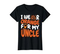 Me Pongo Naranja para mi tío Boho Rainbow Leucemia Supporter Camiseta gráfica económica, Mujer, Negro, S