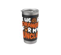 Me pongo naranja para mi tío Boho Rainbow Leucemia Supporter Vaso térmico de acero inoxidable de doble pared
