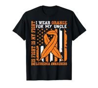 Me Pongo Naranja para mi tío Concientización sobre la Leucemia Sobrina Sobrino Camiseta