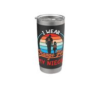 Me pongo naranja para mi tío partidario del cáncer de leucemia sobrina Vaso térmico de acero inoxidable de doble pared