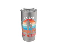 Me pongo naranja para mi tío partidario del cáncer de leucemia sobrina Vaso térmico de acero inoxidable de doble pared