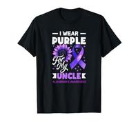Me Pongo púrpura para el Apoyo de mi tío para el Alzheimer Camiseta gráfica económica