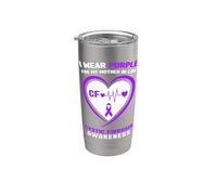 Me pongo púrpura para la conciencia de mi cuñada sobre la fibrosis quística Vaso térmico de acero inoxidable de doble pared