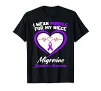 Me Pongo púrpura para la Conciencia de mi Sobrina sobre el Dolor de Cabeza por migraña Camiseta