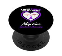 Me Pongo púrpura para la Conciencia del Dolor de Cabeza por migraña de mi Hermana PopSockets PopGrip Adhesivo