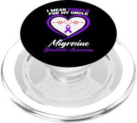 Me Pongo púrpura para la Conciencia del Dolor de Cabeza por migraña de mi tío PopSockets PopGrip para MagSafe