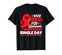 Me Pongo Rojo para Alguien a quien extraño la Conciencia de la Enfermedad cardíaca Camiseta