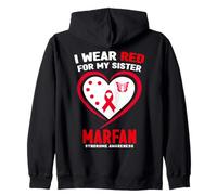 Me Pongo Rojo para la Conciencia del síndrome de mi Hermana Marfan Sudadera con Capucha