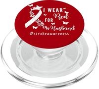 Me Pongo Rojo para mi Esposo, Cinta de concientización sobre Accidentes cerebrovasculares PopSockets PopGrip para MagSafe