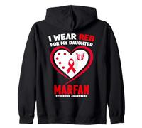 Me Pongo Rojo para mi Hija Concientización sobre el síndrome de Marfan Sudadera con Capucha