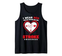 Me Pongo Rojo para mi suegro Concientización sobre Accidentes cerebrovasculares Camiseta sin Mangas