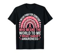 Me pongo rosa para alguien concienciación sobre el cáncer de mama Arco iris rosa Camiseta