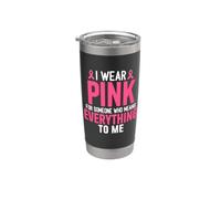 Me pongo rosa para alguien que significa todo para mí cáncer Vaso térmico de acero inoxidable de doble pared