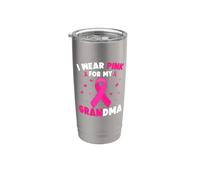 Me pongo rosa para la conciencia del cáncer de mama de mi abuela Vaso térmico de acero inoxidable de doble pared