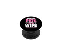Me Pongo Rosa para la Conciencia del cáncer de Mama de mi Esposa PopSockets PopGrip Adhesivo