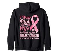 Me Pongo Rosa para la Conciencia del cáncer de Mama de mi Esposa Sudadera con Capucha