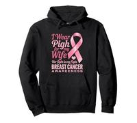 Me Pongo Rosa para la Conciencia del cáncer de Mama de mi Esposa Sudadera con Capucha