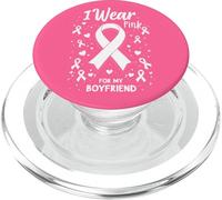 Me Pongo Rosa para la Conciencia del cáncer de mi Novio PopSockets PopGrip para MagSafe