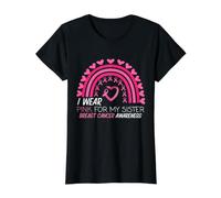 Me Pongo Rosa para la concienciación sobre el cáncer de Mama de mi Hermana Camiseta gráfica económica, Mujer, Negro, S
