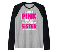 Me Pongo Rosa para la concienciación sobre el cáncer de Mama de mi Hermana Camiseta Manga Raglan