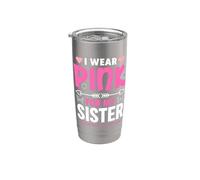 Me pongo rosa para la concienciación sobre el cáncer de mama de mi hermana Vaso térmico de acero inoxidable de doble pared
