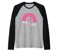 Me Pongo Rosa para la concienciación sobre el cáncer de Mama de mi Hija Camiseta Manga Raglan