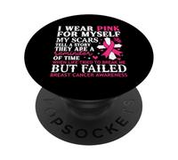 Me Pongo Rosa para mí Mis Cicatrices cuentan una Historia Son un Remi PopSockets PopGrip Adhesivo