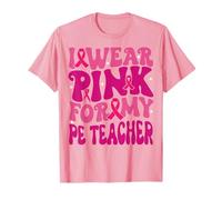 Me Pongo Rosa para mi Profesor de educación física sobre el cáncer de Mama para niños Camiseta