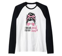 Me Pongo Rosa para mi tía Concientización sobre el cáncer de Mama desordenado Camiseta Manga Raglan