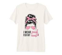 Me Pongo Rosa para mi tía Concientización sobre el cáncer de Mama desordenado Camiseta Premium