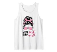 Me Pongo Rosa para mi tía Concientización sobre el cáncer de Mama desordenado Camiseta sin Mangas