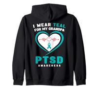 Me Pongo Verde Azulado para la Conciencia de mi Abuelo sobre el TEPT Sudadera con Capucha