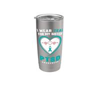 Me pongo verde azulado para la conciencia de mi hermana sobre el TEPT Vaso térmico de acero inoxidable de doble pared