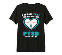 Me Pongo Verde Azulado para la Conciencia de mi Hermano sobre el TEPT Camiseta Premium