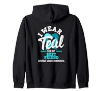Me Pongo Verde Azulado para la Conciencia del cáncer de Cuello uterino de mi Mejor Amigo Sudadera con Capucha