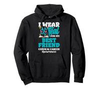 Me Pongo Verde Azulado para la Conciencia del cáncer de Cuello uterino de mi Mejor Amigo Sudadera con Capucha