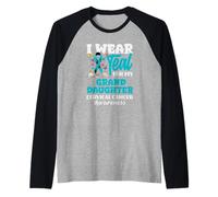 Me Pongo Verde Azulado para la Conciencia del cáncer de Cuello uterino de mi Nieta Camiseta Manga Raglan