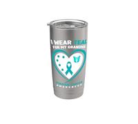 Me pongo verde azulado para la conciencia del cáncer de ovario de mi abuela Vaso térmico de acero inoxidable de doble pared