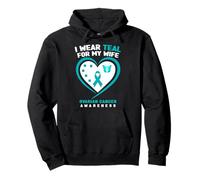 Me Pongo Verde Azulado para la Conciencia del cáncer de Ovario de mi Esposa Sudadera con Capucha