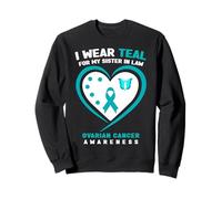Me Pongo Verde Azulado para mi cuñada Concientización sobre el cáncer de Ovario Sudadera