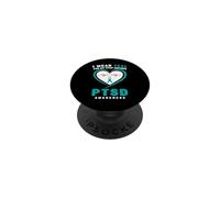 Me Pongo Verde Azulado para mi madrastra Concientización sobre el TEPT PopSockets PopGrip Adhesivo