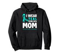 Me Pongo Verde Azulado para mi mamá Apoyo a la concienciación sobre el cáncer de Ovario Sudadera con Capucha